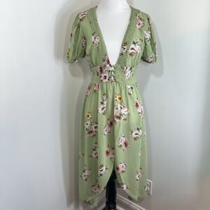 Haute Project Floral Maxi Duster Blouse Beach Coverup Dress Size S